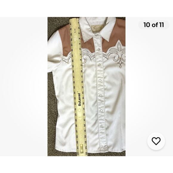 Vtg Scully Sz XS Pearl Snap LS Embroidered Embellished Shirt - Picture 11 of 12